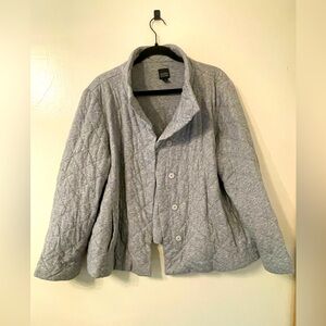 EILEEN FISHER Quilted Cowl Neck Cropped Jacket